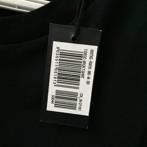 Diesel Midnight Black Tee Shirt Faded Out Logo Italian Muscle Fit NWT Diego Brok - Picture 11 of 11